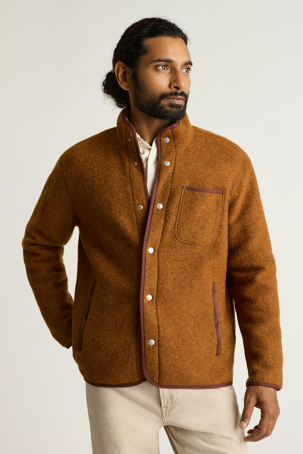 Italian Wool Fleece Jacket / Bonobos - rust