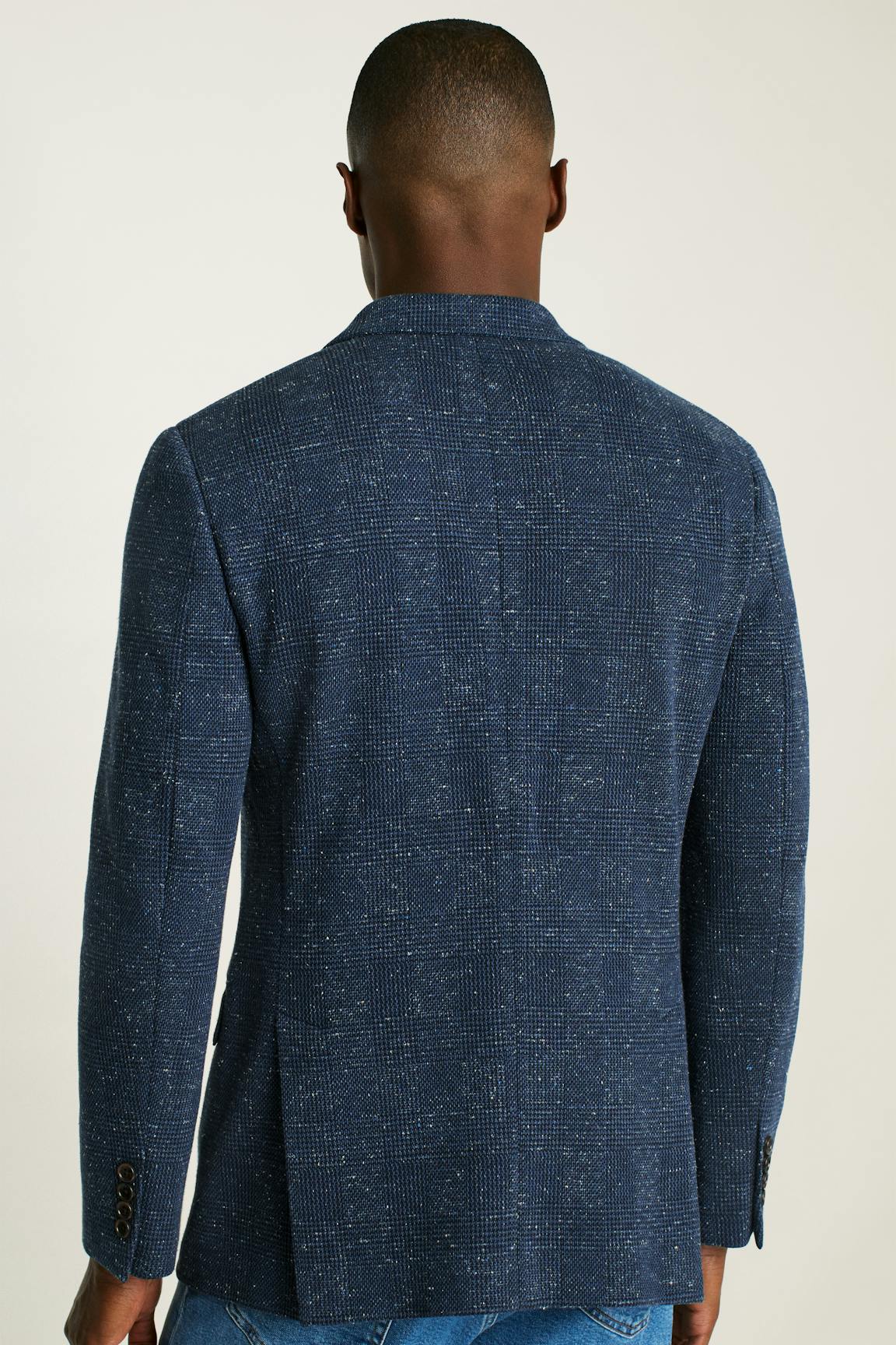 Jetsetter Knit Blazer / Bonobos - navy donegal glen plaid