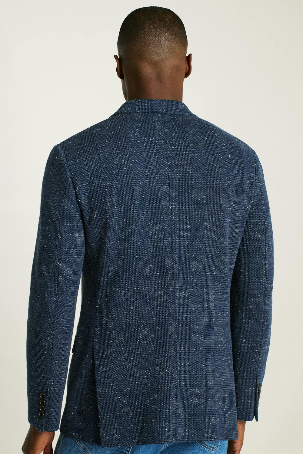 Jetsetter Knit Blazer / Bonobos - navy donegal glen plaid