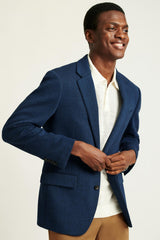 Jetsetter Knit Blazer / Bonobos - ocean blue herringbone