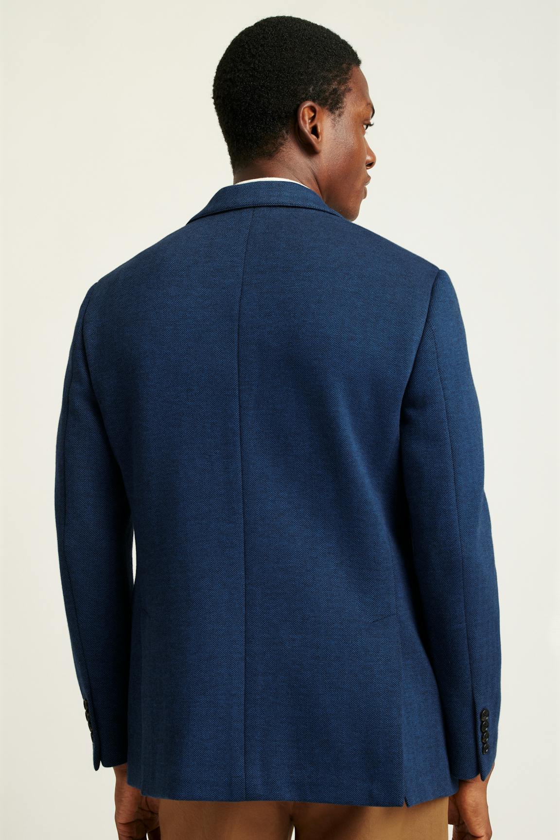 Jetsetter Knit Blazer / Bonobos - ocean blue herringbone