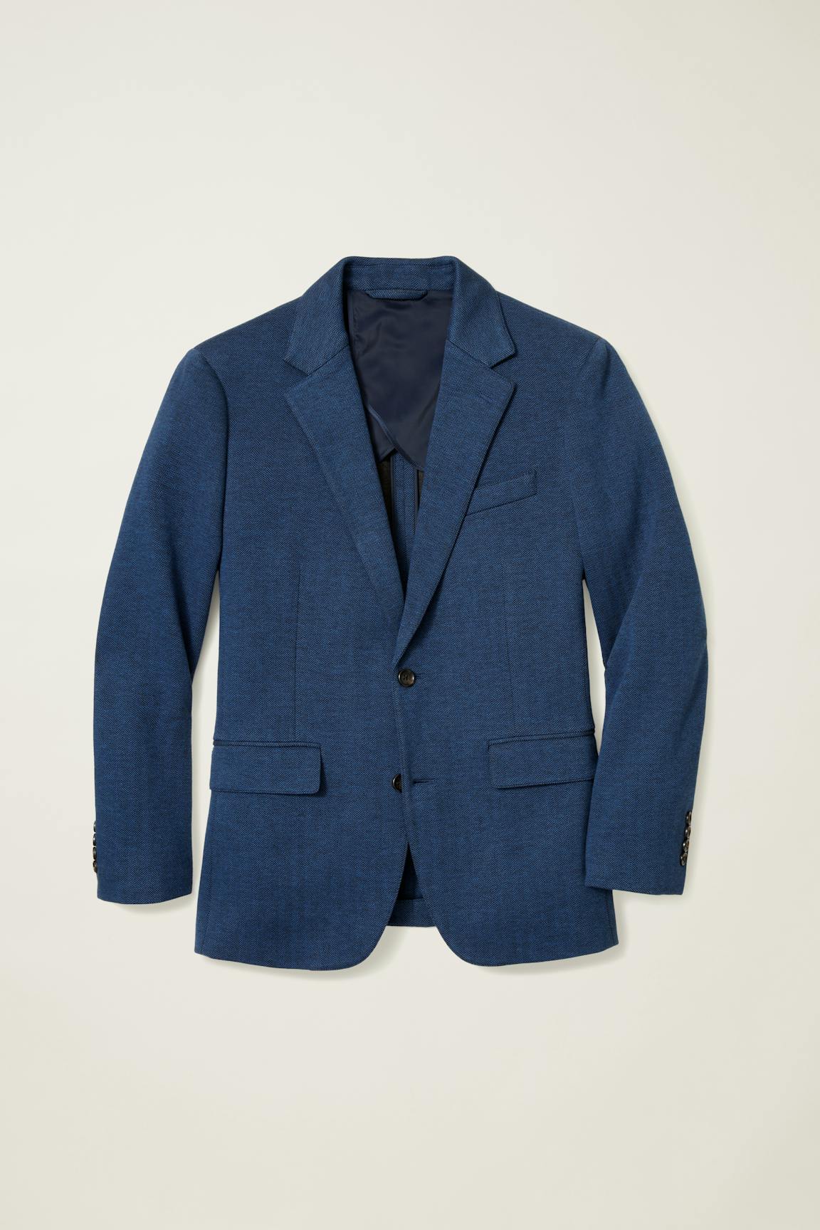 Jetsetter Knit Blazer / Bonobos - ocean blue herringbone