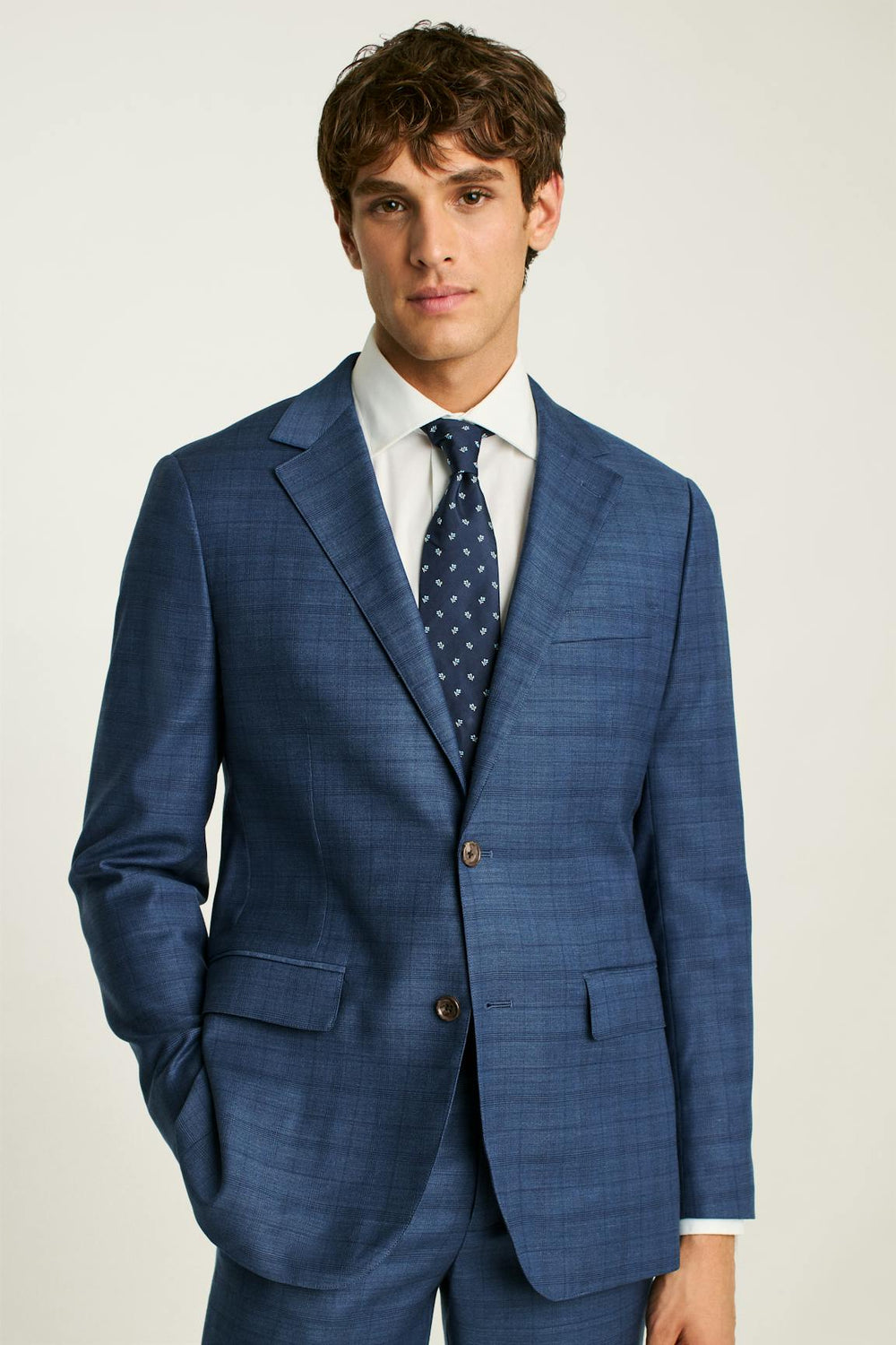 Jetsetter Wool Blazer / Bonobos - mid blue glen plaid