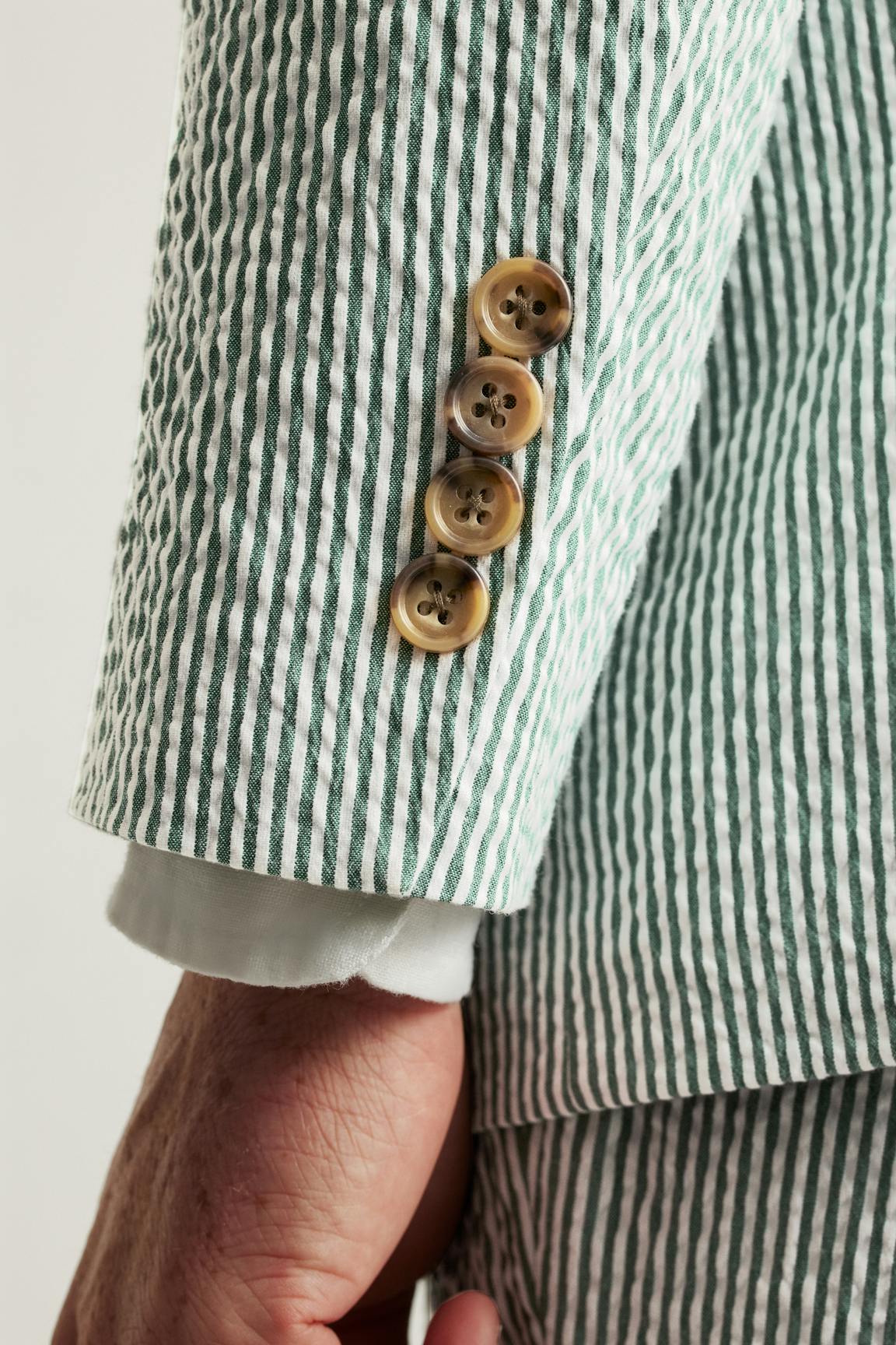 Jetsetter Italian Seersucker Blazer / Bonobos - olive and white stripe