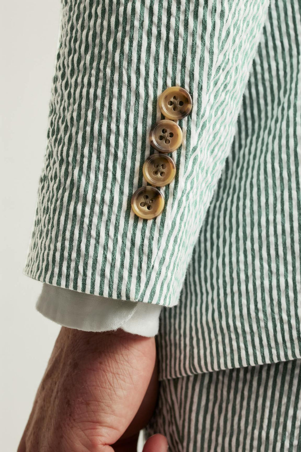 Jetsetter Italian Seersucker Blazer / Bonobos - olive and white stripe