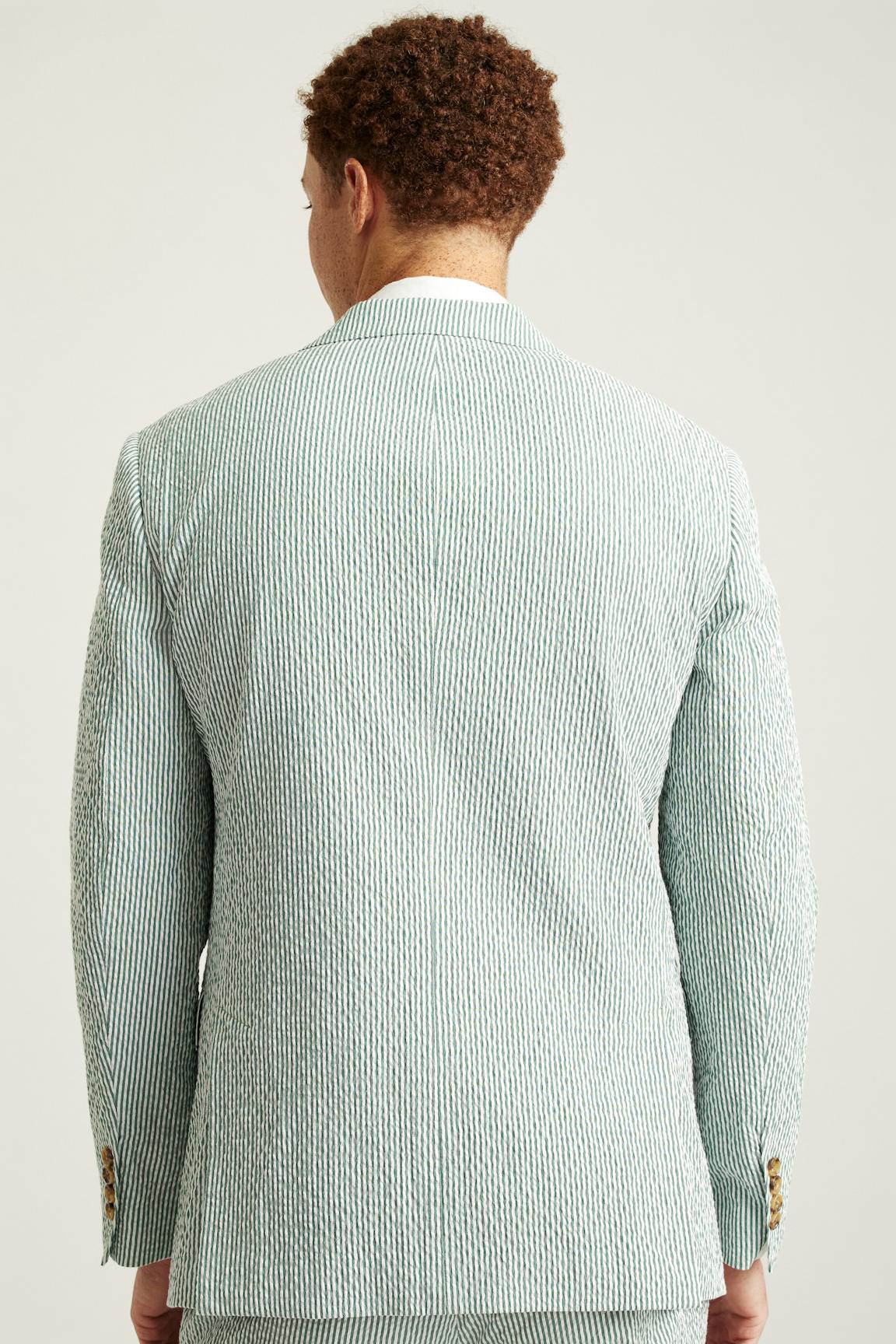 Jetsetter Italian Seersucker Blazer / Bonobos - olive and white stripe