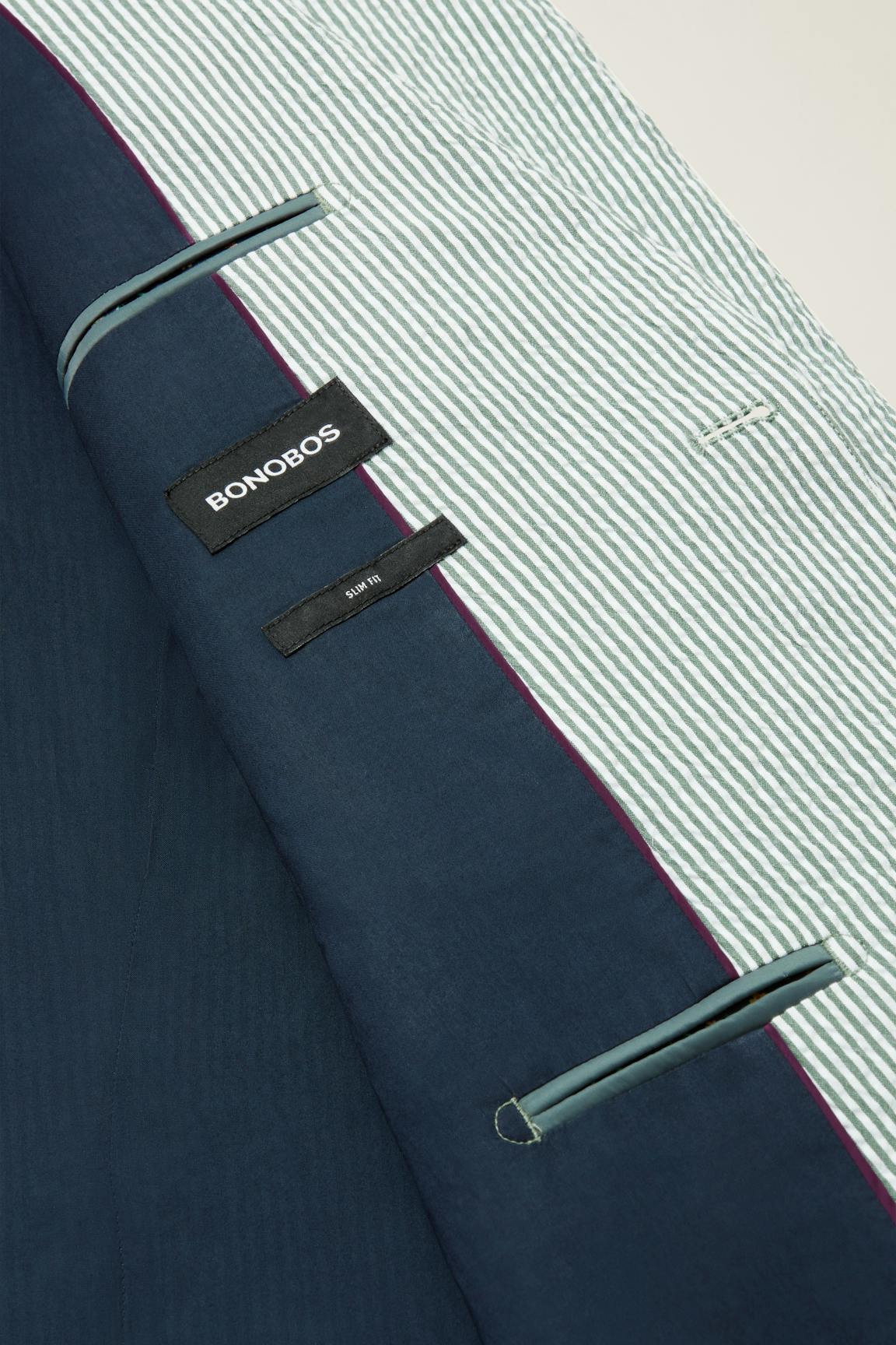 Jetsetter Italian Seersucker Blazer / Bonobos - olive and white stripe