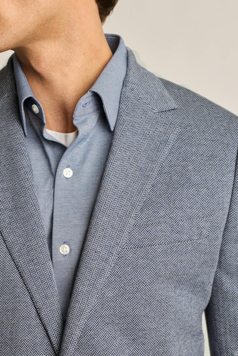 Jetsetter Knit Blazer / Bonobos - mid blue herringbone