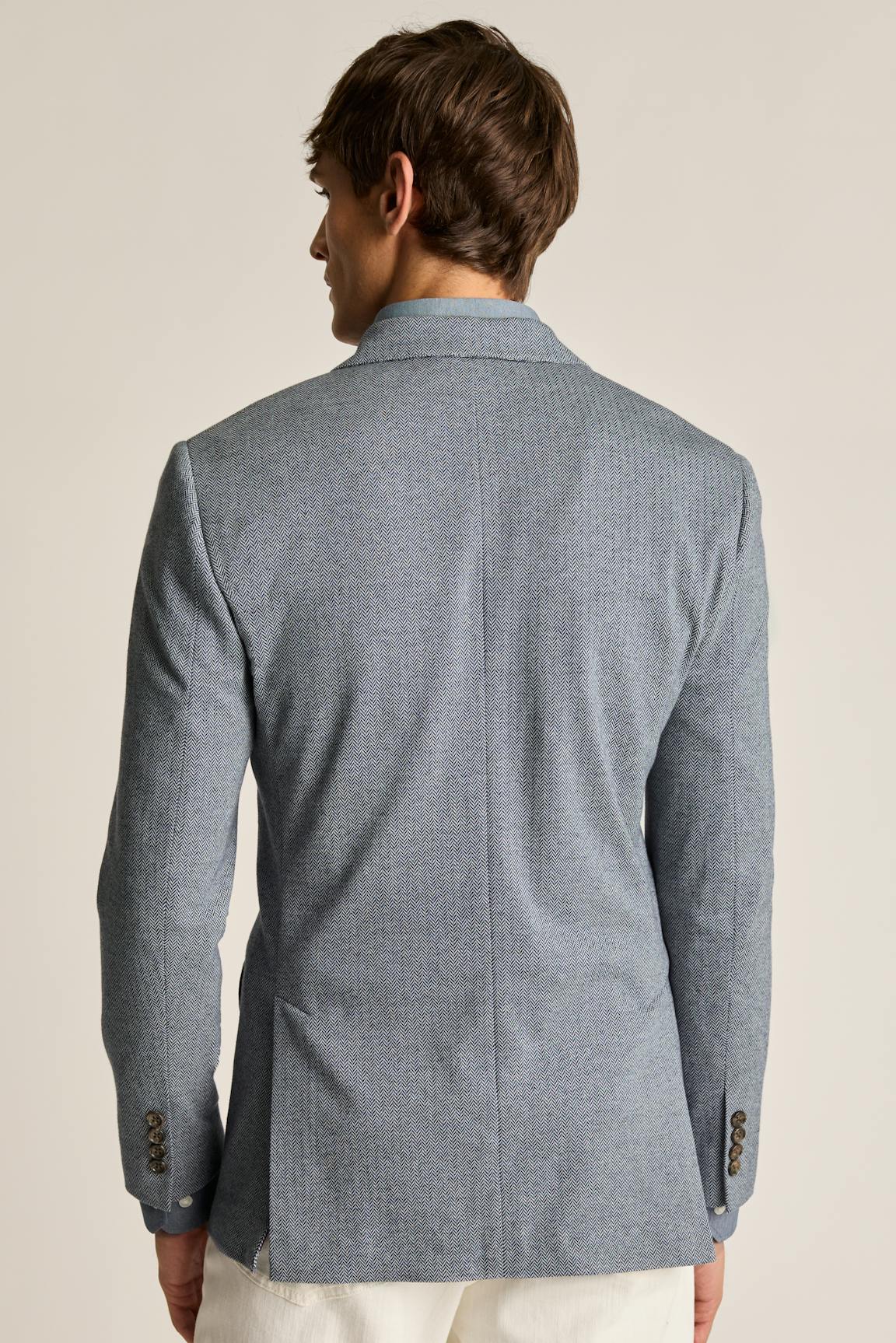 Jetsetter Knit Blazer / Bonobos - mid blue herringbone
