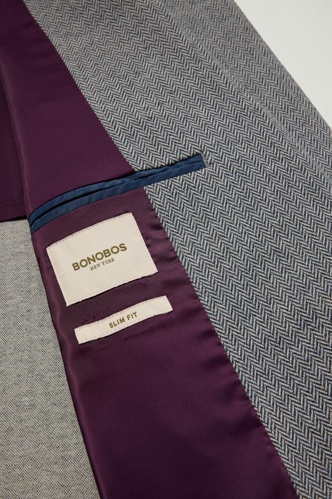 Jetsetter Knit Blazer / Bonobos - mid blue herringbone