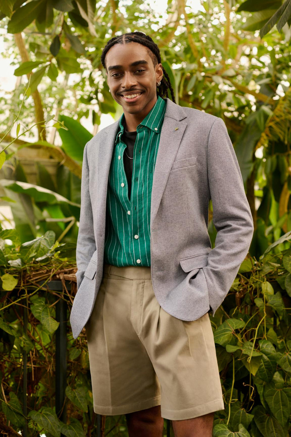 Jetsetter Knit Blazer / Bonobos - mid blue herringbone