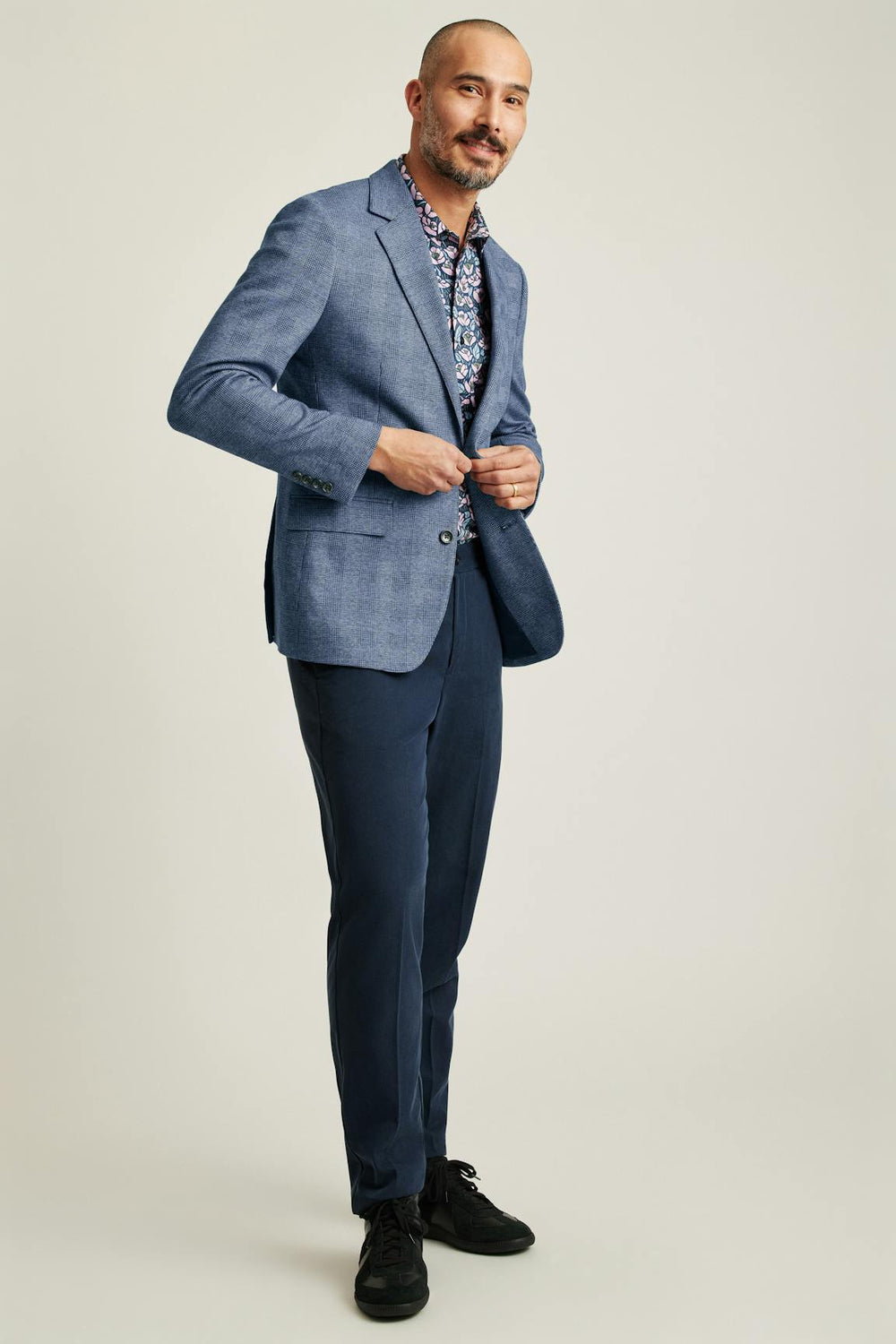 Jetsetter Knit Blazer / Bonobos - mid blue glenplaid