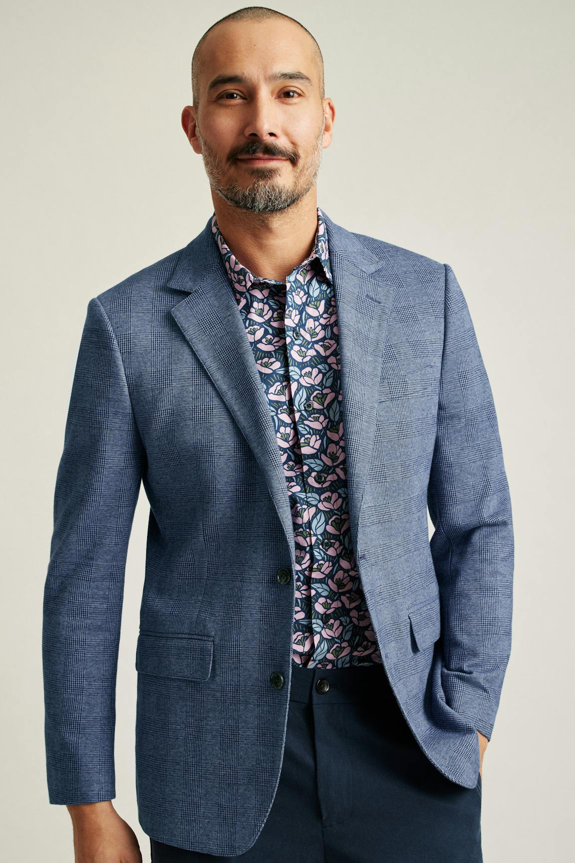 Jetsetter Knit Blazer / Bonobos - mid blue glenplaid
