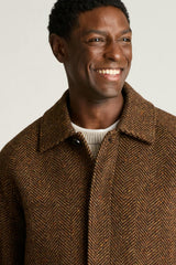 The Italian Wool Overcoat / Bonobos - rust herringbone