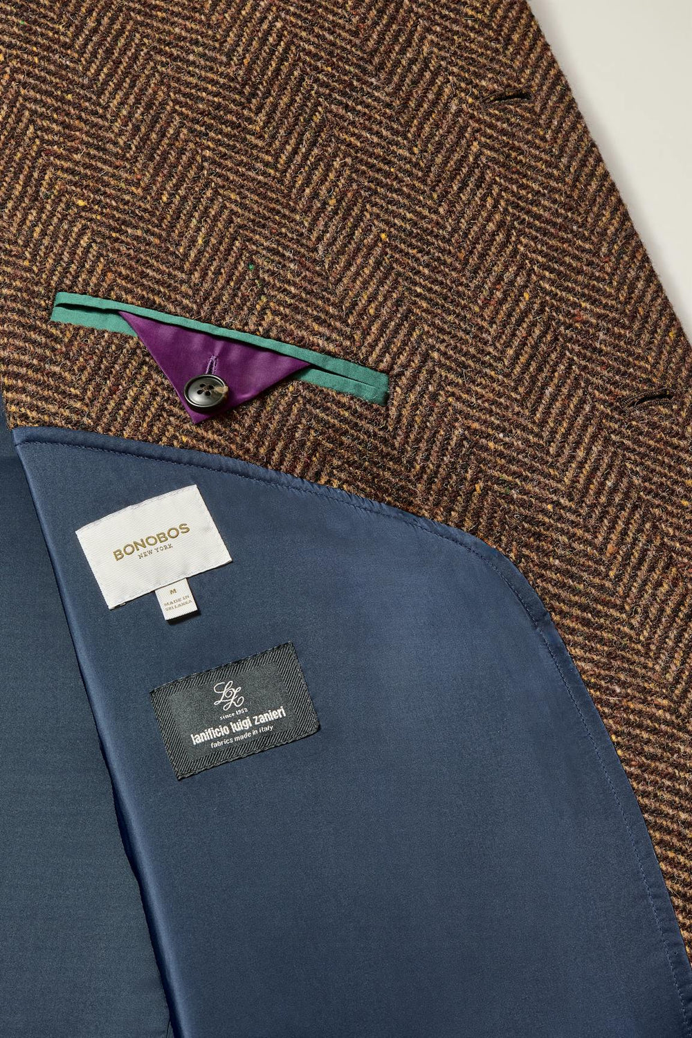 The Italian Wool Overcoat / Bonobos - rust herringbone