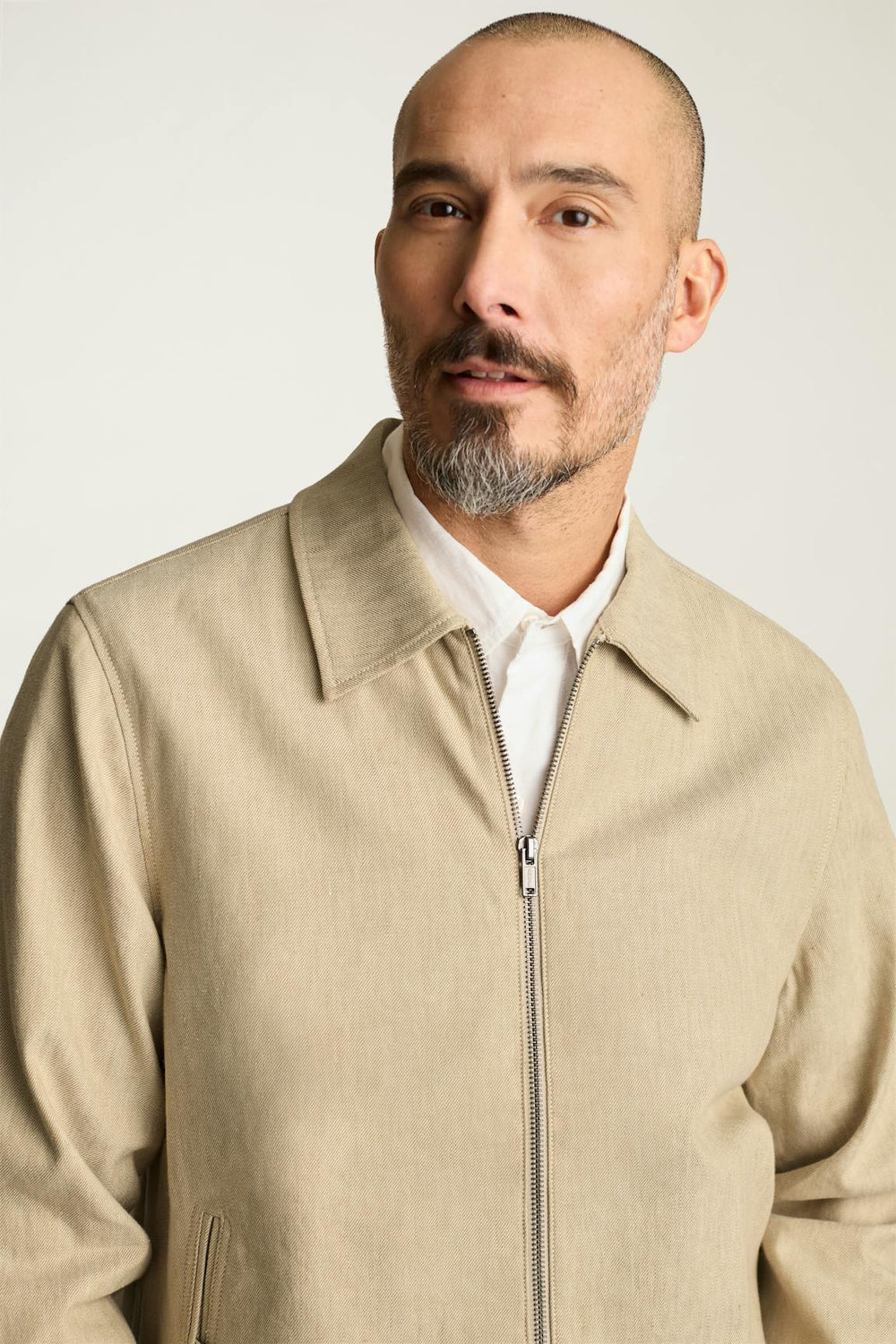 Aviator Linen Cotton Bomber / Bonobos - light khaki sand