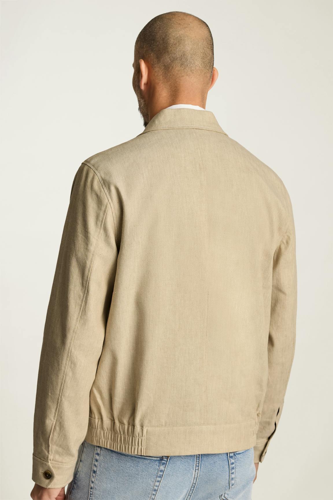 Aviator Linen Cotton Bomber / Bonobos - light khaki sand