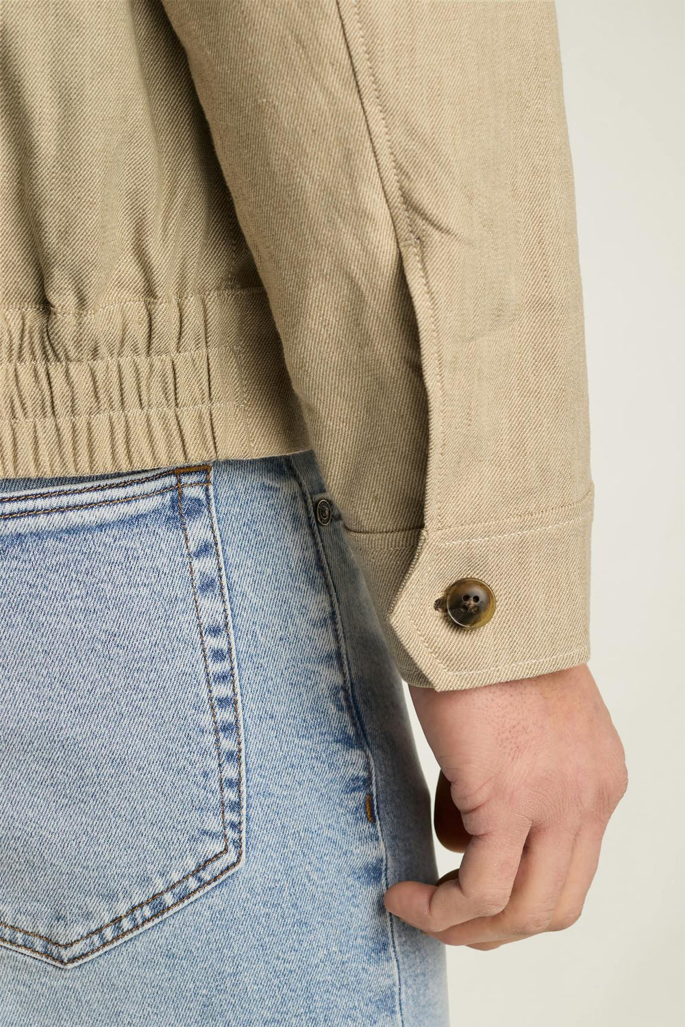 Aviator Linen Cotton Bomber / Bonobos - light khaki sand