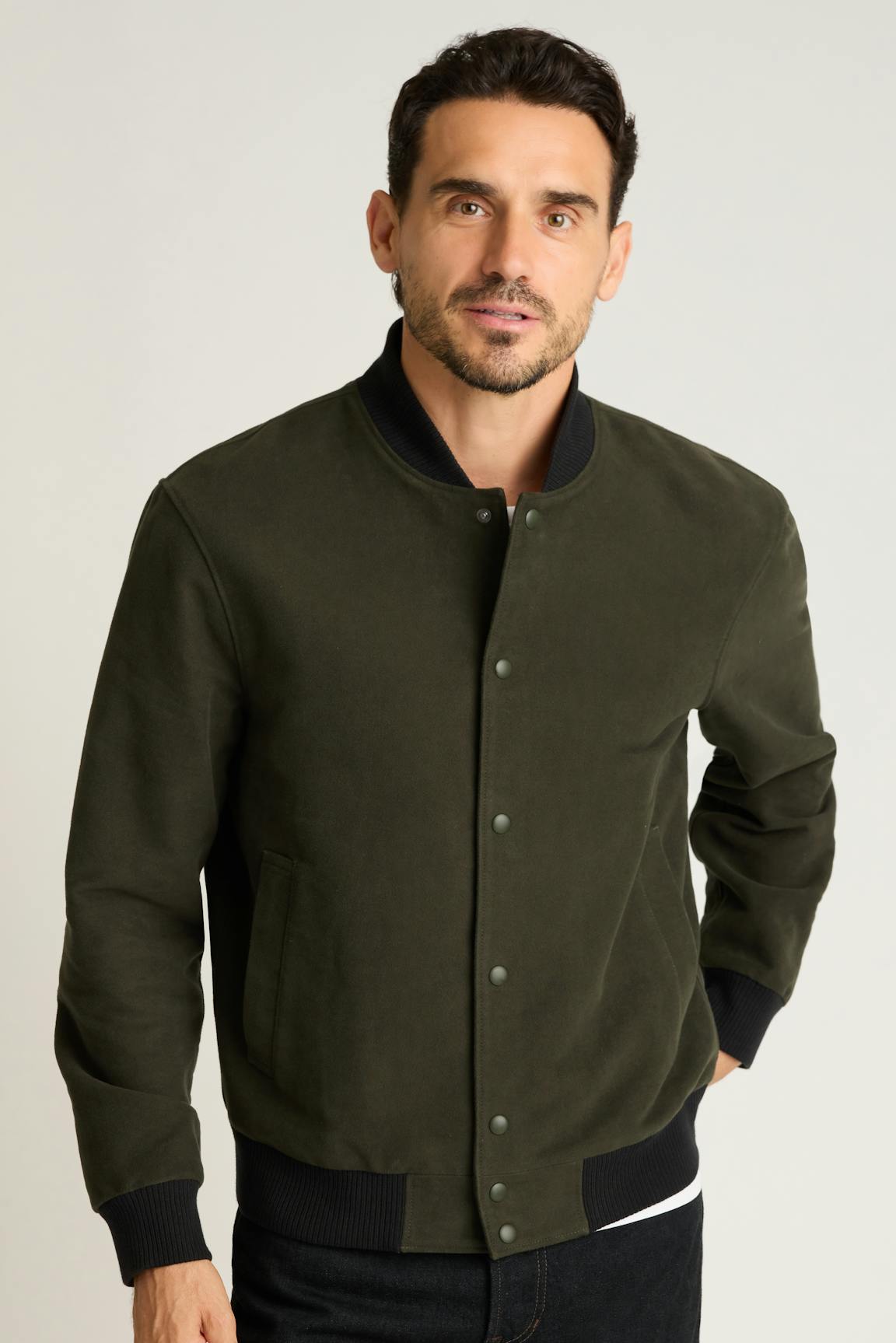 The Italian Moleskin Bomber / Bonobos - dark olive green