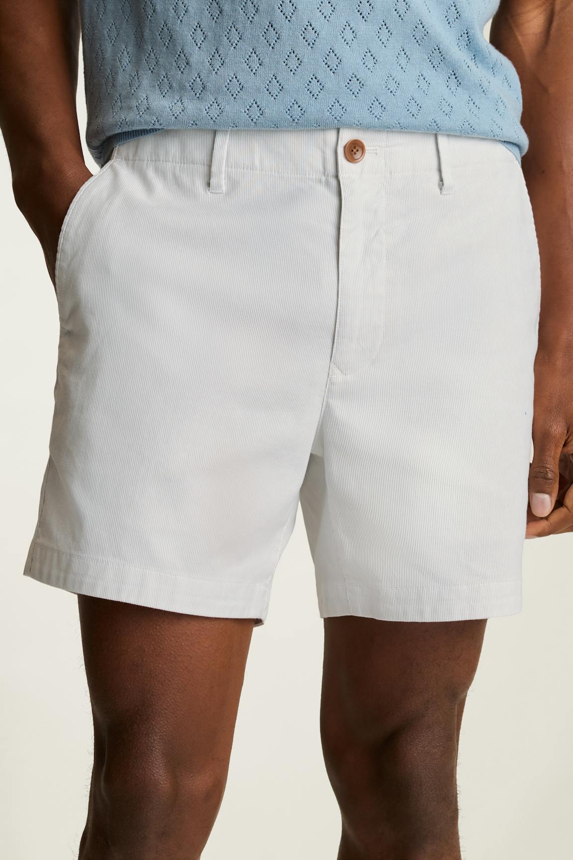 Lightweight Chino Short / Bonobos - oyster grey stripe