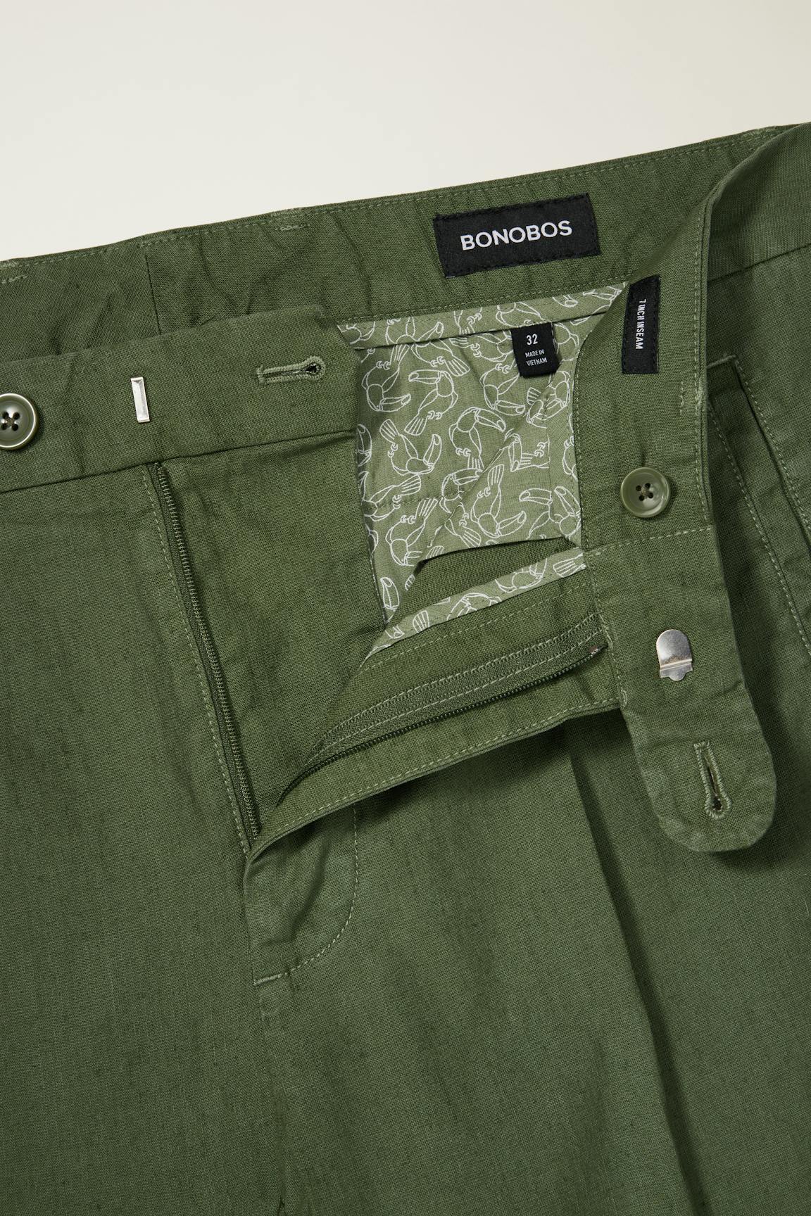 Coastal Linen Short / Bonobos - green juice
