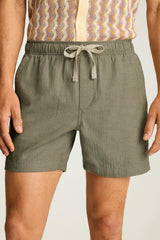 Nomad Short / Bonobos - olive green herringbone linen