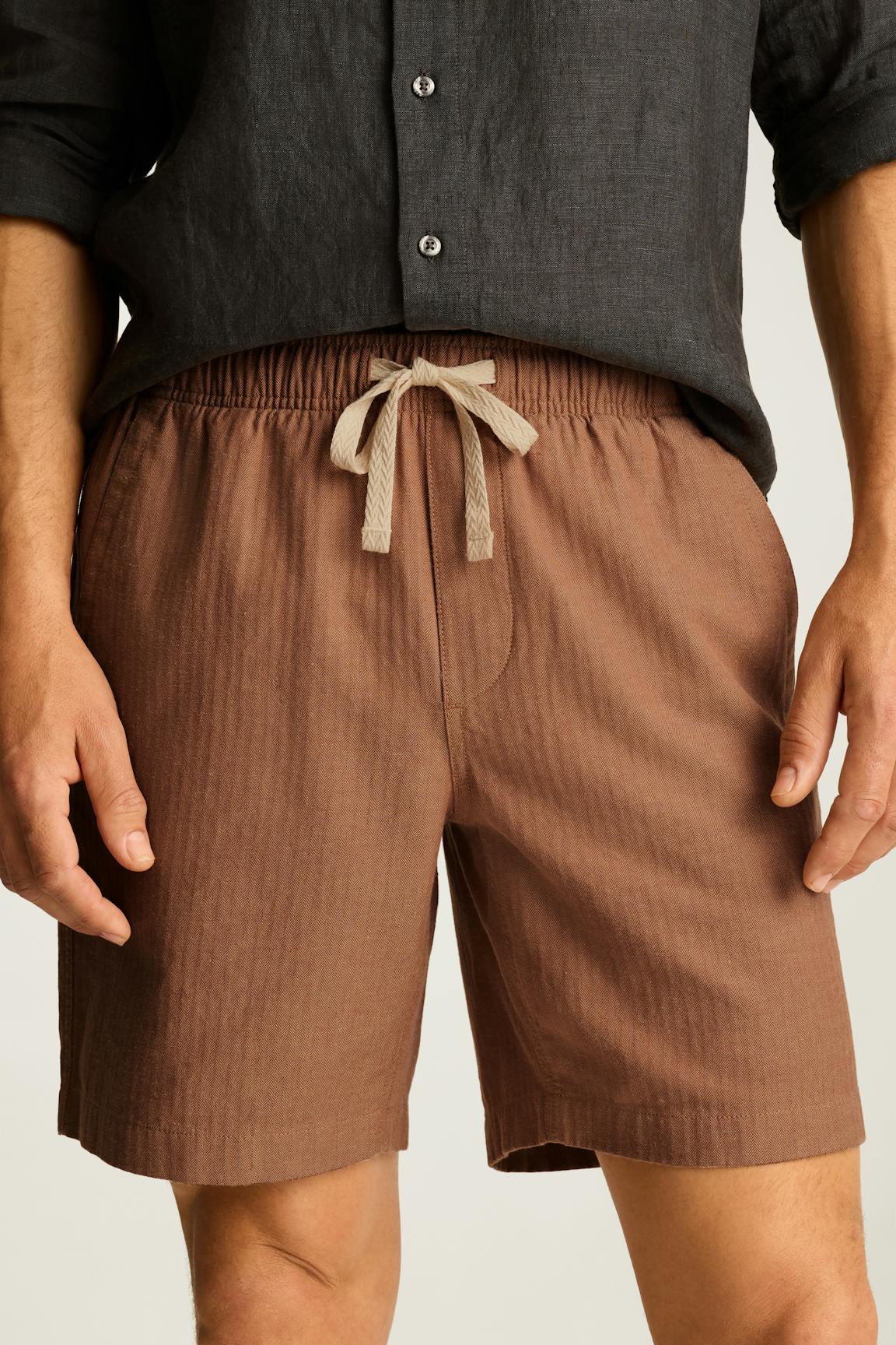 Nomad Short / Bonobos - russet herringbone linen