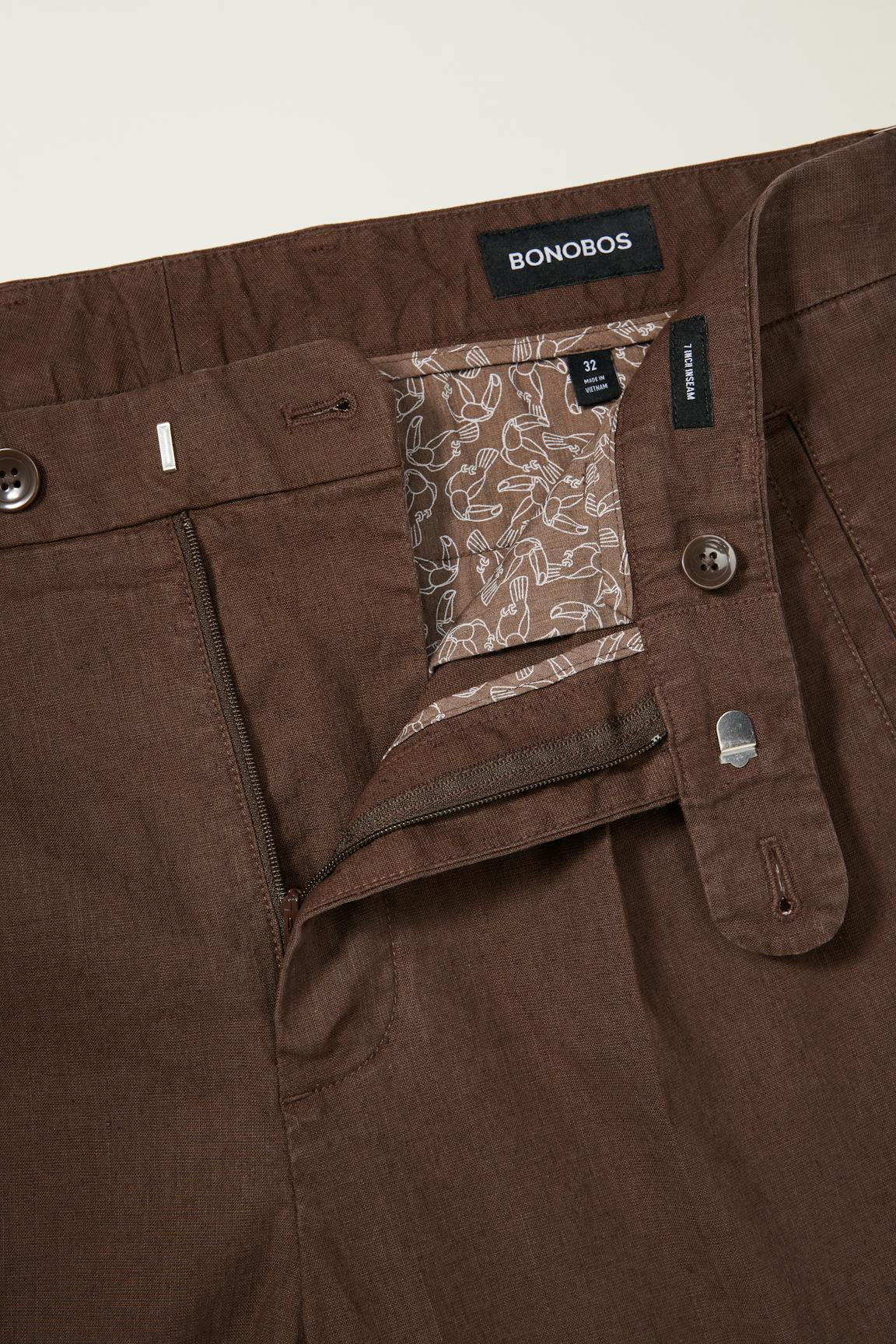 Coastal Linen Short / Bonobos - black coffee