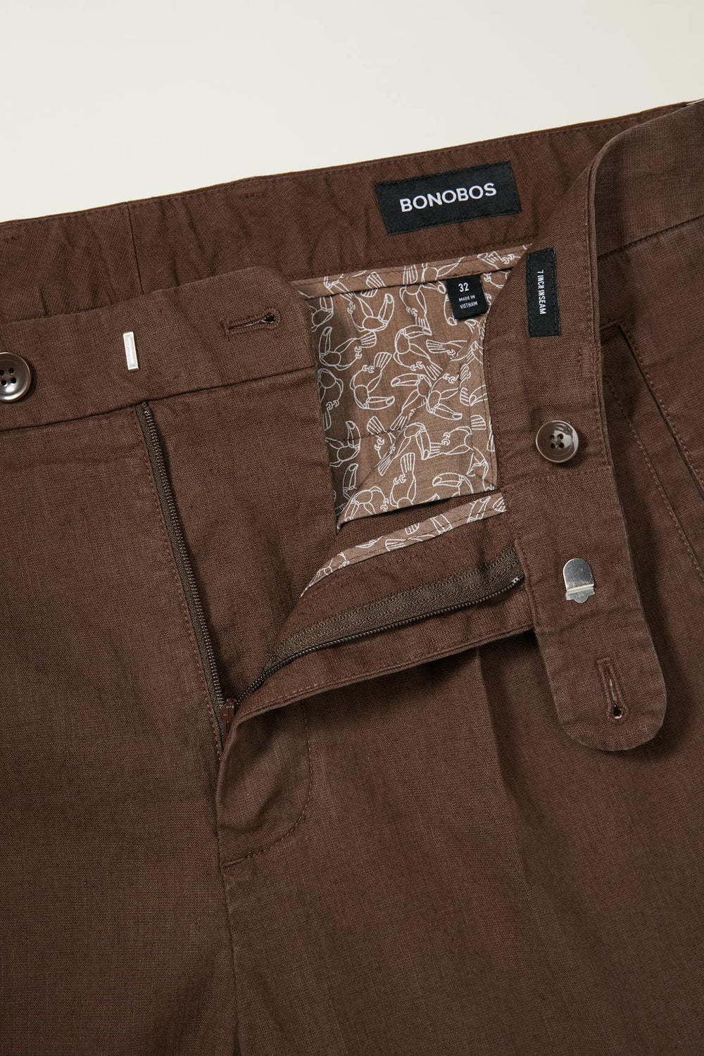 Coastal Linen Short / Bonobos - black coffee