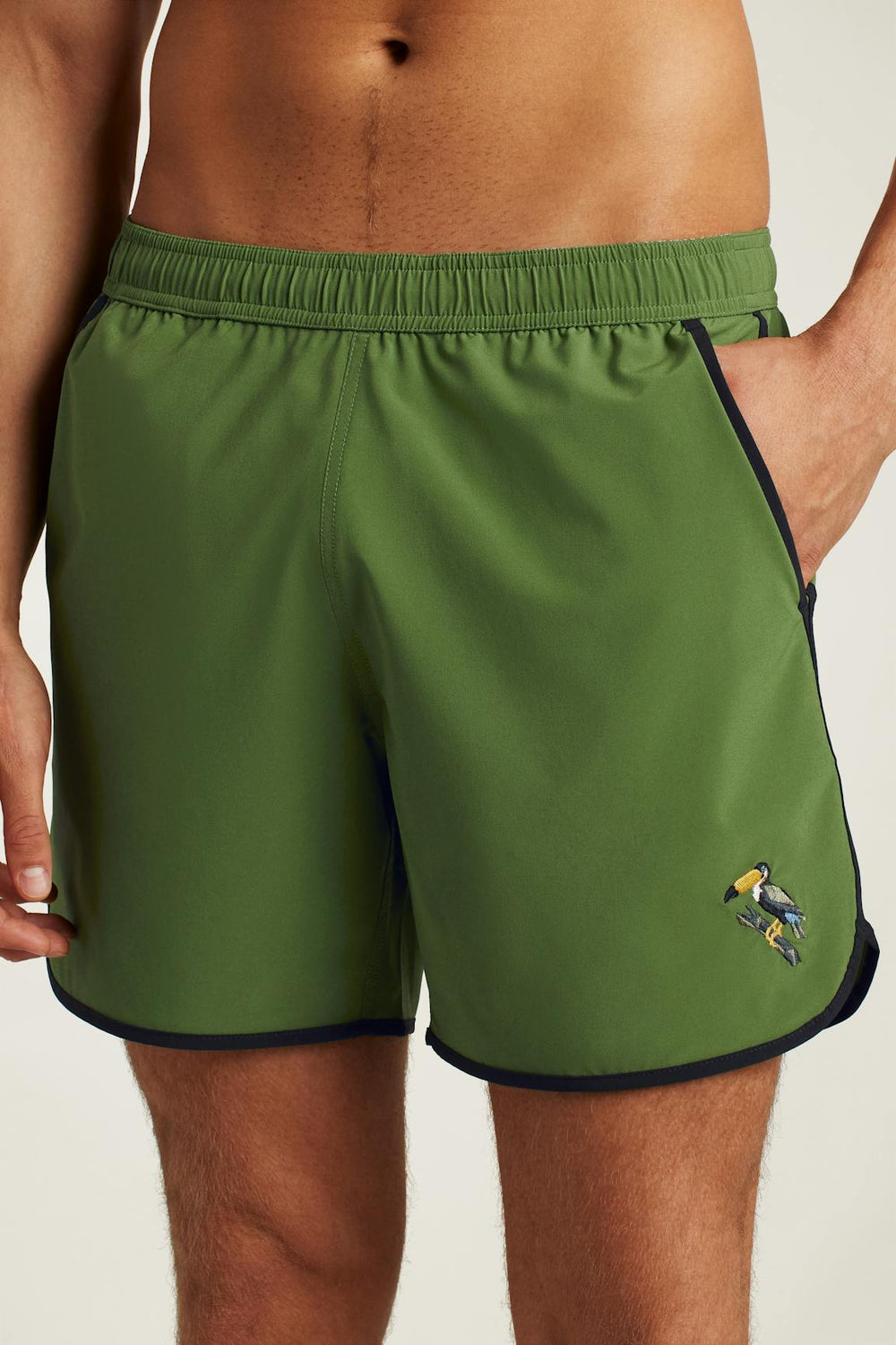 Throwback Swim Trunks / Bonobos - green toucan embroidery
