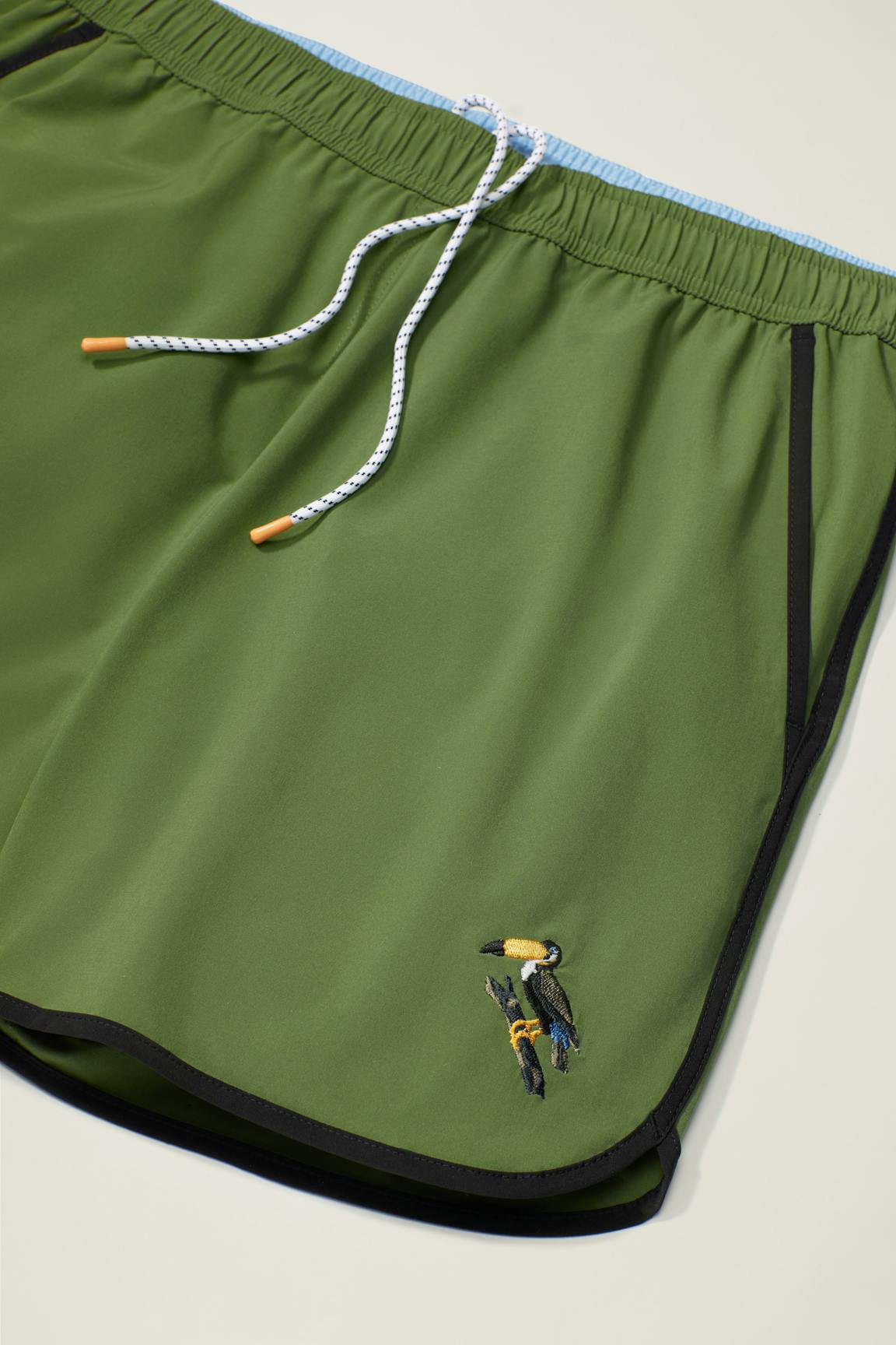 Throwback Swim Trunks / Bonobos - green toucan embroidery
