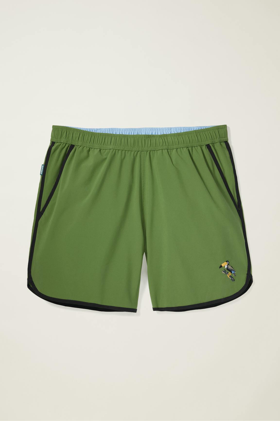 Throwback Swim Trunks / Bonobos - green toucan embroidery