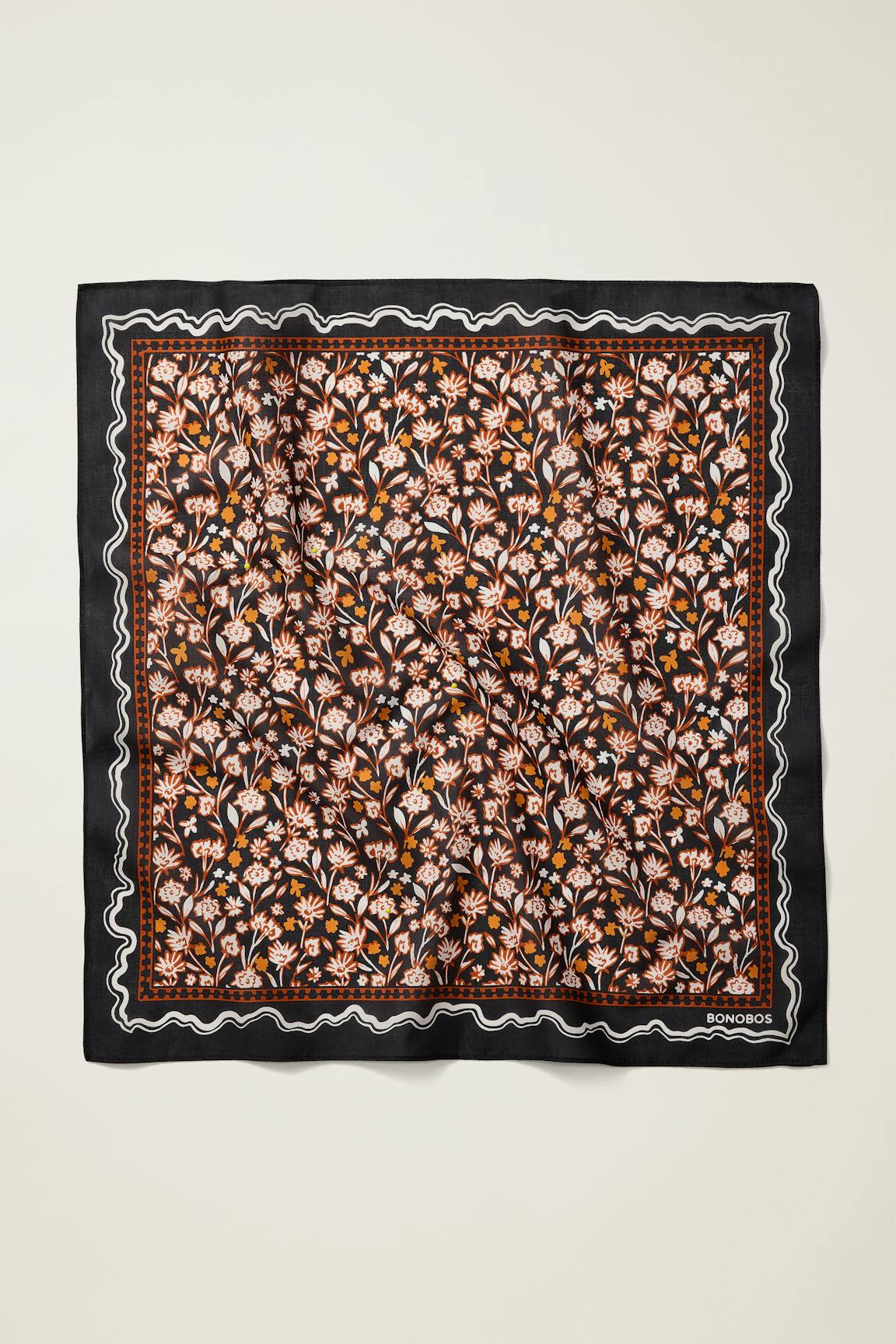 Cotton Bandana / Bonobos - black desert floral