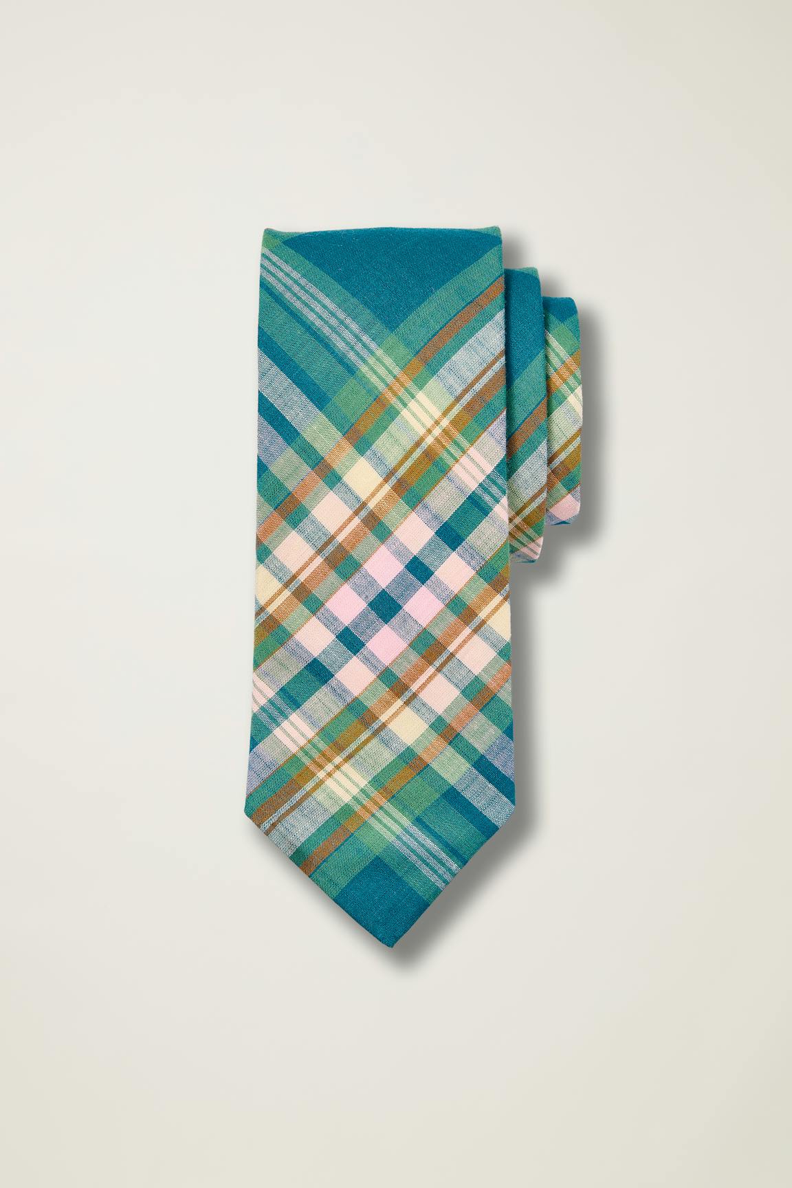 Premium Necktie / Bonobos - navy pink plaid