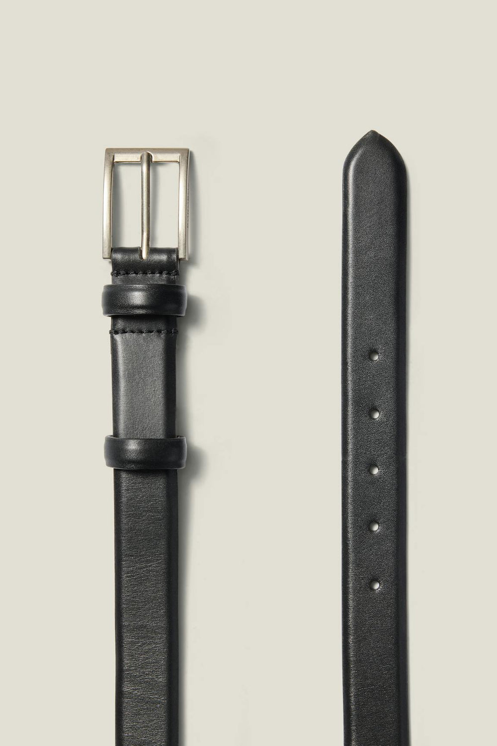 Leather Dress Belt / Bonobos - black with silver