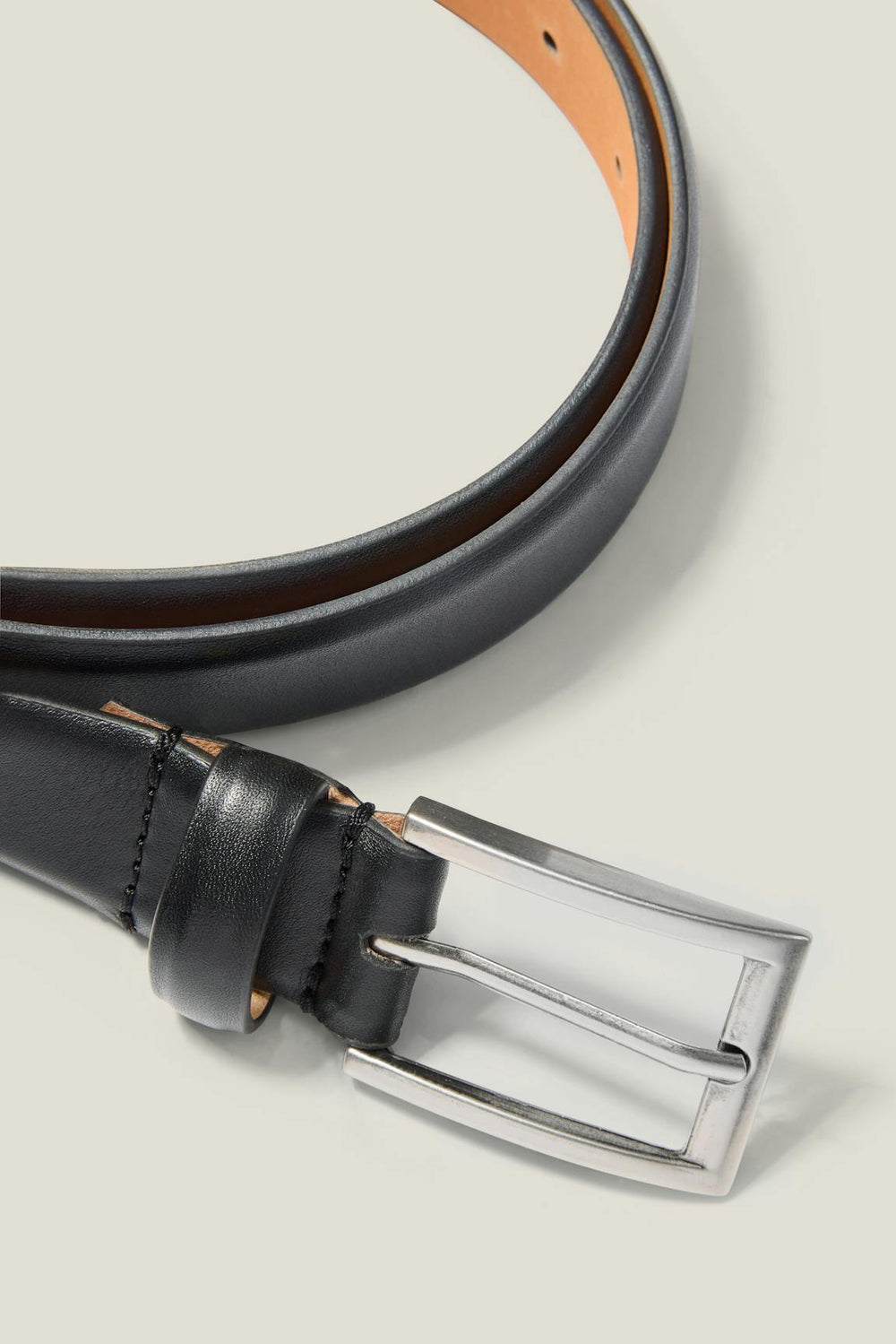 Leather Dress Belt / Bonobos - black with silver