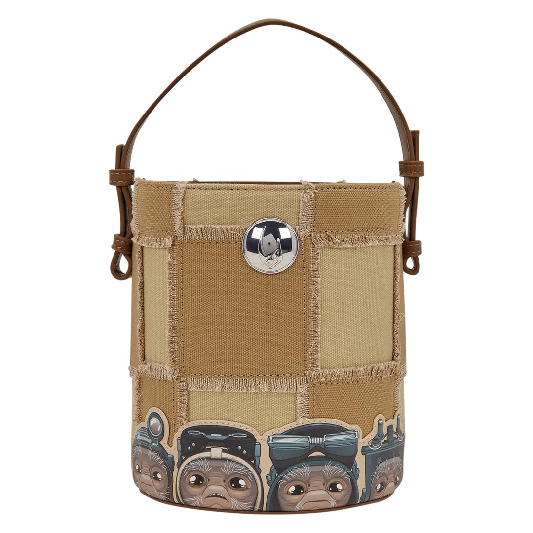Funko The Mandalorian Grogu & Anzellan Drawstring Bucket Crossbody Bag with Coin Bag | Loungefly