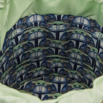 Funko The Mandalorian Grogu & Anzellan Drawstring Bucket Crossbody Bag with Coin Bag | Loungefly