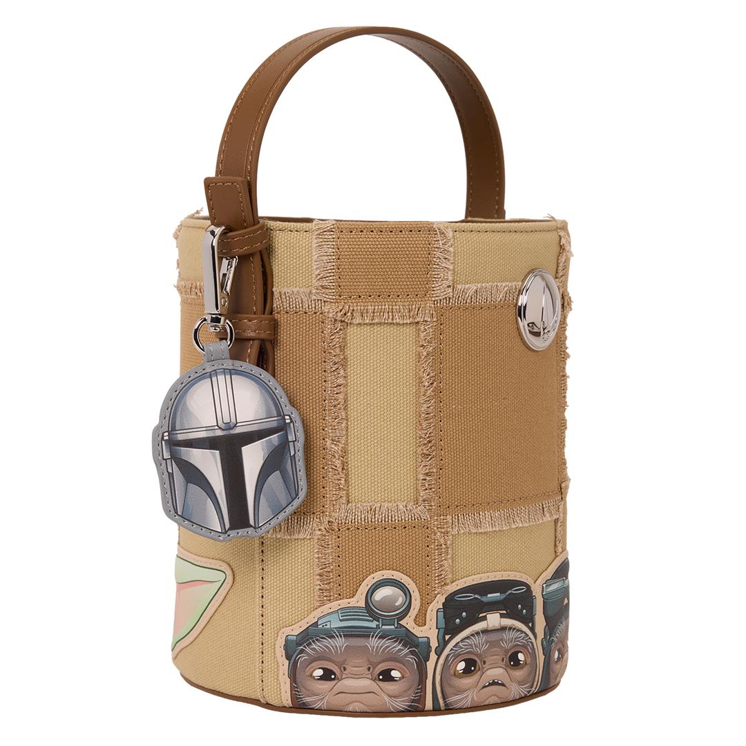 Funko The Mandalorian Grogu & Anzellan Drawstring Bucket Crossbody Bag with Coin Bag | Loungefly