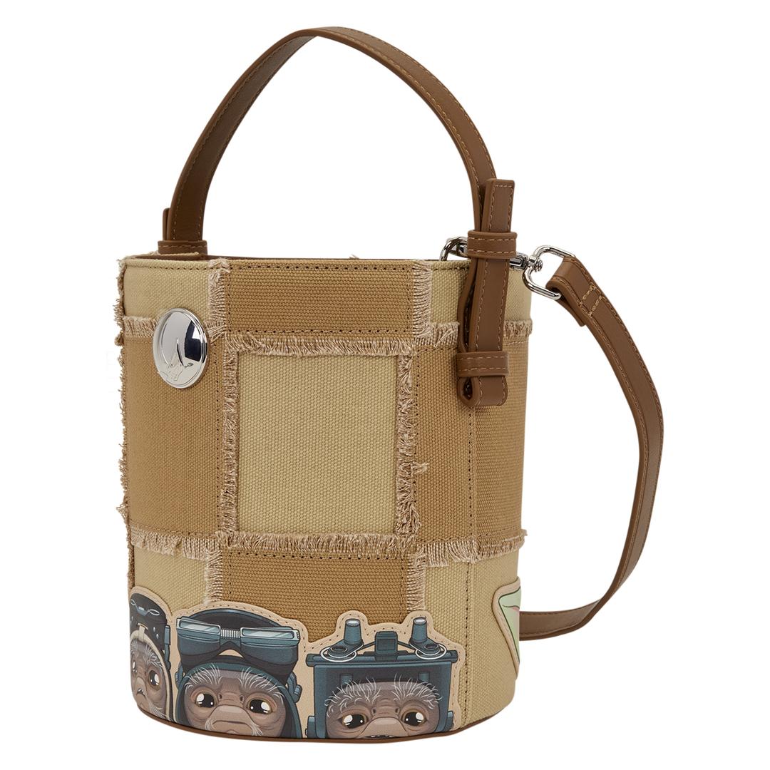 Funko The Mandalorian Grogu & Anzellan Drawstring Bucket Crossbody Bag with Coin Bag | Loungefly