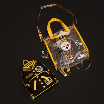 Funko NFL Pittsburgh Steelers Clear Convertible Backpack & Tote Crossbody Stadium Bag | Loungefly