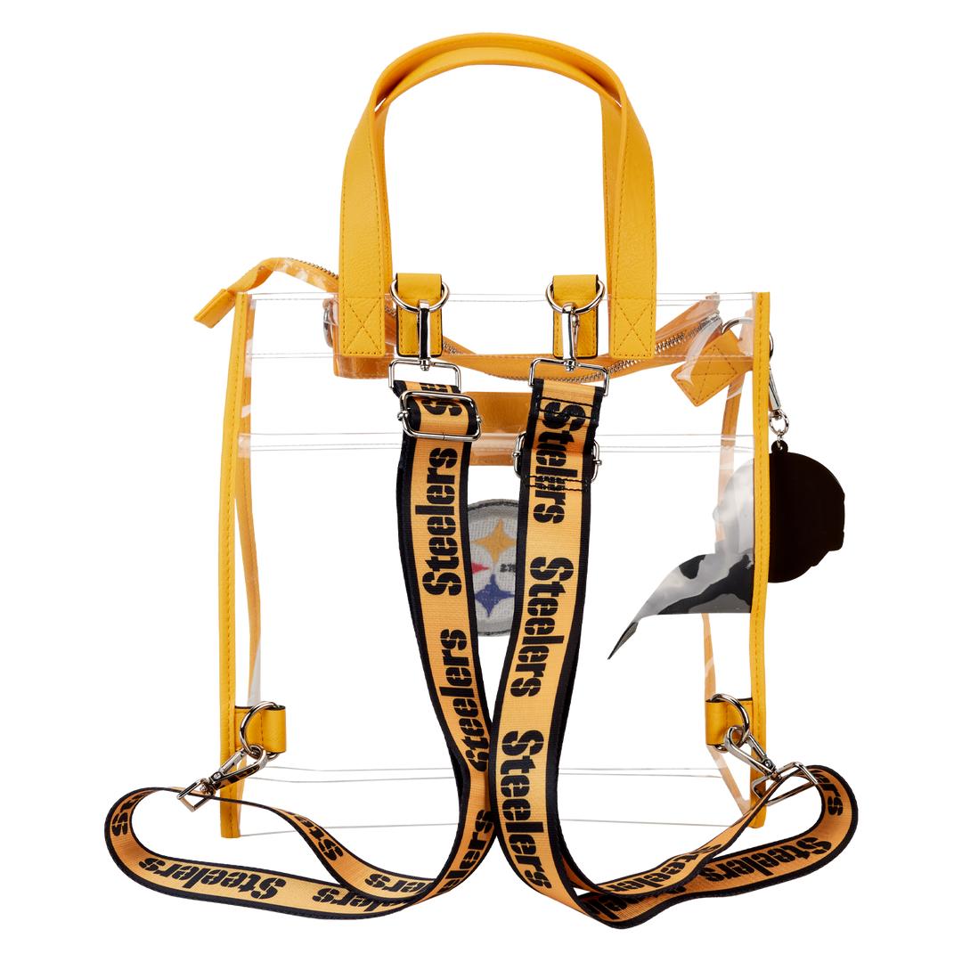 Funko NFL Pittsburgh Steelers Clear Convertible Backpack & Tote Crossbody Stadium Bag | Loungefly